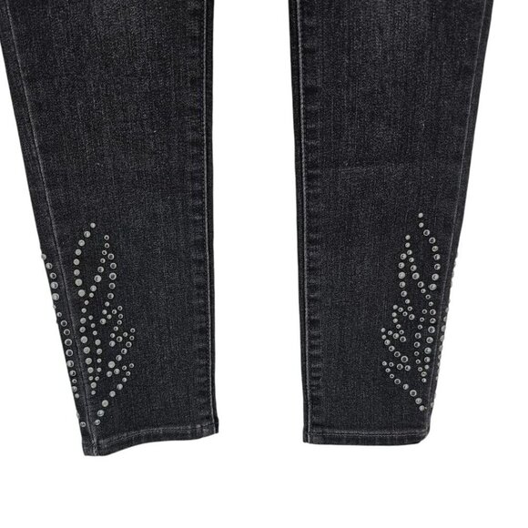 Levi's Womens 24 Black High Rise Super Skinny Ankle Jeans with Studded Ankle NWT - Picture 2 of 15